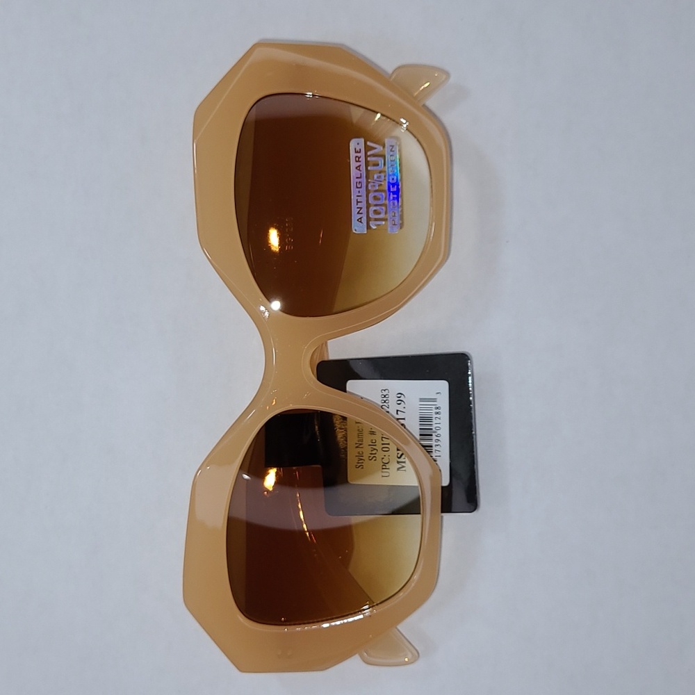 Blue Gem Peach Oversized Irregular Octagonal Sunglasses